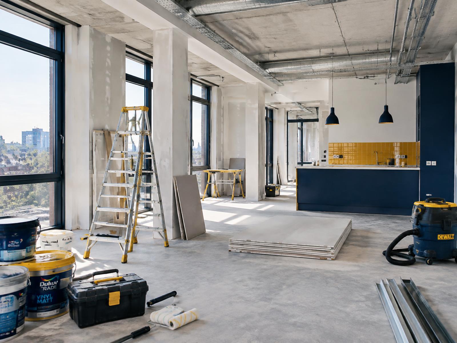 Residential space under renovation for a professional coliving development